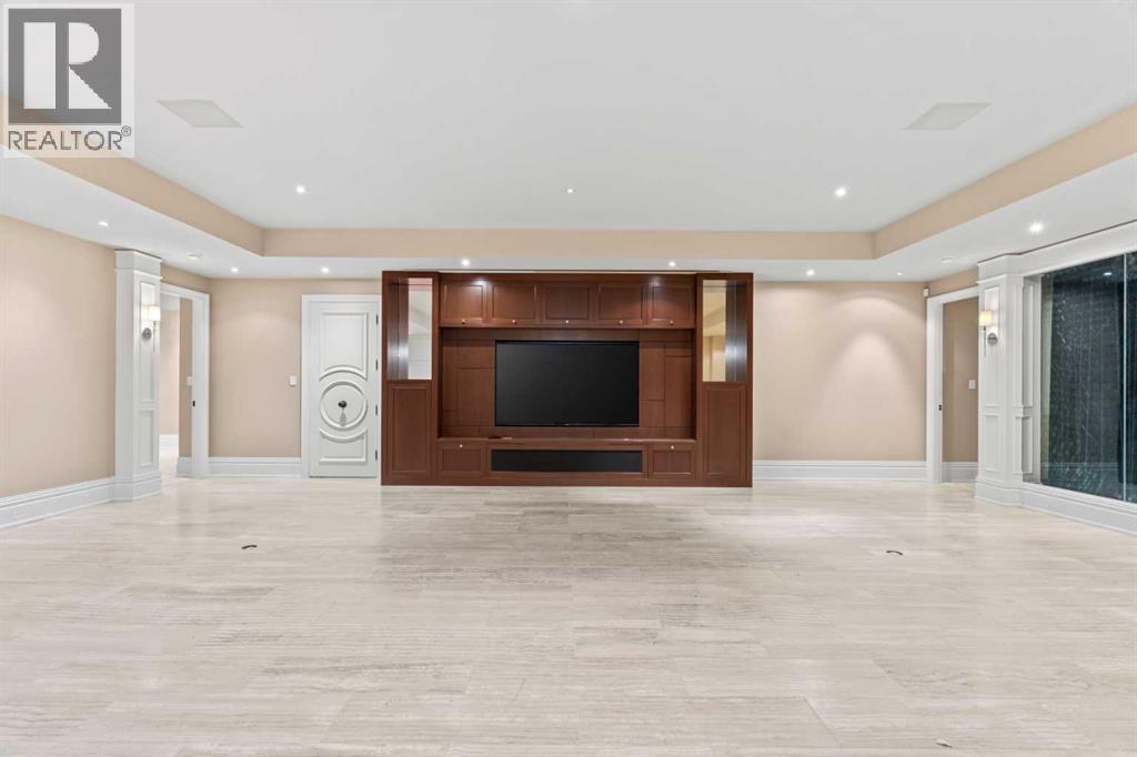 Lower-level great room and media wall